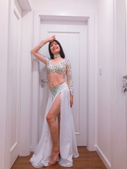 Váy belly dance màu trắng