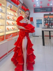 Váy múa thiết kế màu đỏ