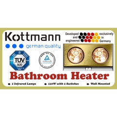 Đèn sưởi nhà tắm Kottmann 2 bóng vàng