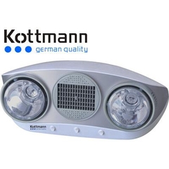 Đèn sưởi nhà tắm Kottmann 2 bóng bạc + Quạt sưởi