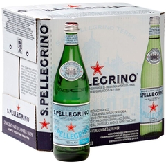 Thùng 12 chai nước khoáng có gas hiệu San pellegrino - Chai thủy tinh 750 ml