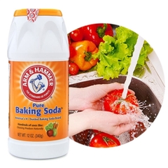 Baking Soda chai 340g rửa rau củ quả chính hãng Arm and Hammer nhập khẩu Mỹ