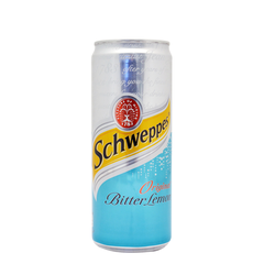Lốc 12 lon nước ngọt vị chanh hiệu Schweppes Bitter Lemon 320ml