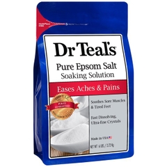 Muối tắm giảm đau nhức hiệu Dr Teal's Pure Epsom Salt Therapeutic Soak ( Eases Aches & Pains ) - Nhập khẩu Mỹ 2.27kg