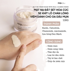 Mặt Nạ Đất Sét RE:P Bio Fresh Mask With Real Calming Herbs Kiềm dầu, Se khít lỗ chân lông, Giảm mụn 130g