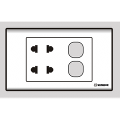 Sino Ổ cắm đôi 2 chấu 2 lỗ 16A S18