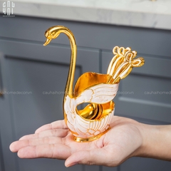 SET 6 MUỖNG TRÁNG MIỆNG GOLDEN SWAN PREMIUM