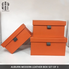 AUBURN MODERN LEATHER BOX - SET 3