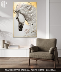 TRANH CANVAS BẠCH MÃ - WHITE HORSE 80X120CM