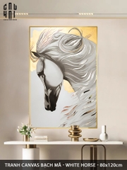 TRANH CANVAS BẠCH MÃ - WHITE HORSE 80X120CM