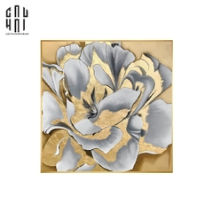 TRANH CANVAS HOA MẪU ĐƠN - GOLDEN PEONY 90X90CM