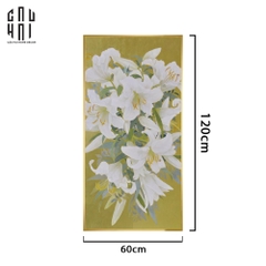 TRANH CANVAS HOA LY TRẮNG - WHITE LILY 60X120CM