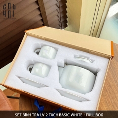 SET BÌNH TRÀ LV 2 TÁCH BASIC WHITE - FULL BOX