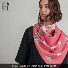 KHĂN LỤA ROSE FLEURS DE CHEVAL 90CM