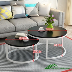 Bàn Trà Đôi Sofa Mặt Kính Sang Trọng - BT 05