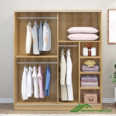 Tủ quần áo cánh lùa 1m6 gỗ công nghiệp - QA 05
