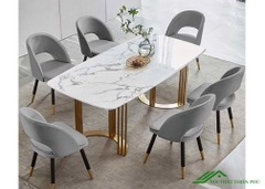 Bàn ăn mặt đá 6 ghế Saarinen - BA 23