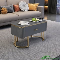 Bàn trà sofa cao cấp mặt đá chân mạ vàng - BT 77