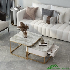 Bàn trà đôi hình vuông có ngăn kéo - BT 85