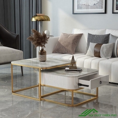 Bàn trà đôi hình vuông có ngăn kéo - BT 85