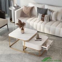 Bàn trà đôi hình vuông có ngăn kéo - BT 85