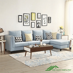 Sofa Góc Gỗ Tự Nhiên Bọc Nỉ Giá Rẻ - SF 55