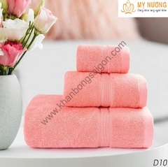 Bộ 3 khăn cotton cao cấp màu hồng phấn