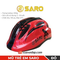 Mũ bảo hiểm xe đạp trẻ em SARO có đèn cảnh báo