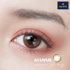 Kính áp tròng Acuvue Difine Fresh Honey, lens mắt cận dùng 1 ngày màu nâu tây - Lens Optic