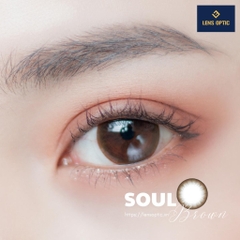 Kính áp tròng 1 ngày màu Soul Brown Clalen iris, lens mắt màu nâu có độ cận - Lens Optic