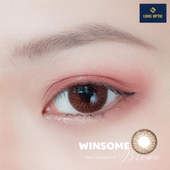 Kính áp tròng Freshkon Alluring 3 tháng màu Winsome Brown, lens mắt màu nâu có độ cận- Lens Optic