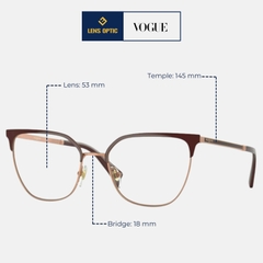 Gọng kính thép không gỉ Unisex, nam nữ Vogue OV04249 5170 chính hãng - LensOptic