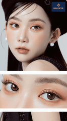 Kính áp tròng Blur Brown 6 tháng, lens mắt màu nâu có độ