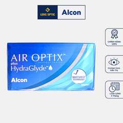 Kính áp tròng viễn thị Air Optix dùng 3 tháng, lens mắt trong suốt - Lens Optic