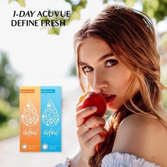 Kính áp tròng Acuvue Difine Fresh Honey, lens mắt cận dùng 1 ngày màu nâu tây - Lens Optic