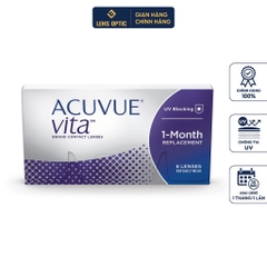 Kính áp tròng Acuvue Vita chống tia UV dùng 1 tháng, lens trong suốt có độ cận - Lens Optic