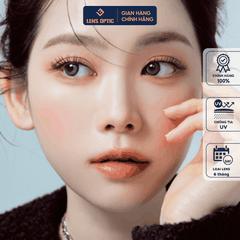 Kính áp tròng Blur Gray 6 tháng, lens mắt màu xám có độ