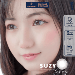 Kính áp tròng 1 ngày màu Suzy Gray Clalen iris, lens mắt màu xám có độ cận - Lens Optic