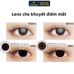 Kính áp tròng thẩm mỹ dùng 6 tháng, lens che khuyết điểm mắt