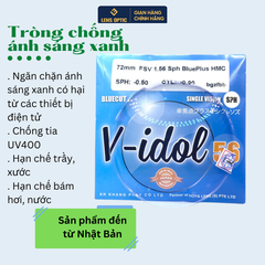 Tròng kính chống ánh sáng xanh Vidol Bluecut 1.56 hmc