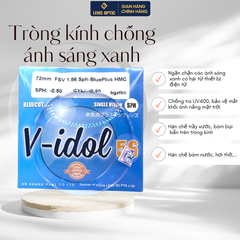 Tròng kính chống ánh sáng xanh Vidol Bluecut 1.56 hmc