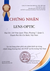 Kính áp tròng Acuvue Vita chống tia UV dùng 1 tháng, lens trong suốt có độ cận - Lens Optic