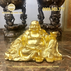 Tượng Phật Di Lặc Bằng Đồng Dát Vàng 9999