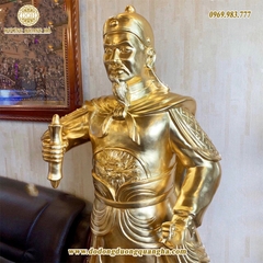 Tượng Trần Hưng Đạo Đồng Đỏ Thiếp Vàng 9999 Cao 200cm