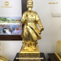 Tượng Trần Hưng Đạo Đồng Đỏ Thiếp Vàng 9999 Cao 70 cm