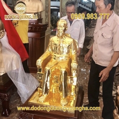 Tượng Đồng Bác Hồ Ngồi Ghế Mạ Vàng