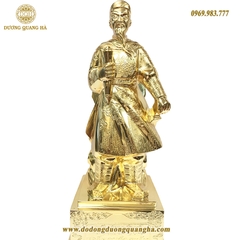 Tượng Trần Hưng Đạo Đồng Đỏ Dát Vàng 9999 Cao 50cm