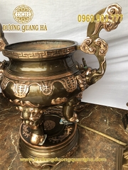 Lư Hương Đồng Sòi Thọ Phớt Nỉ Rộng 51cm