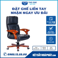 Ghế giám đốc Hòa Phát The One TQ10 bọc da ngả lưng chân xoay