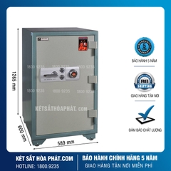 Két sắt Hòa Phát KS250K2C1 chống cháy khóa cơ